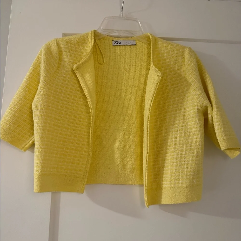 Zara Yellow Knit Cardigan and Top Set - Picture 6 of 10